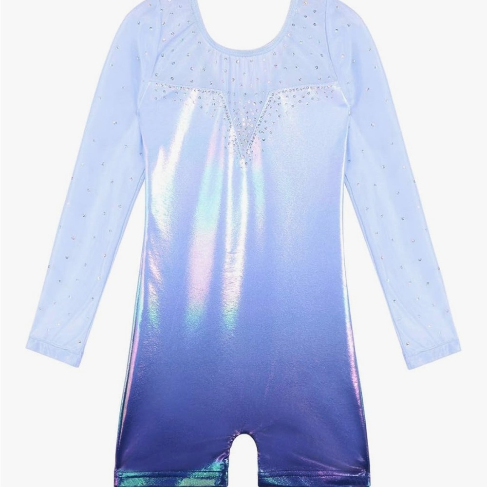 Gymnastics Leotard Long Sleeve size 7-8 (130) Sequins